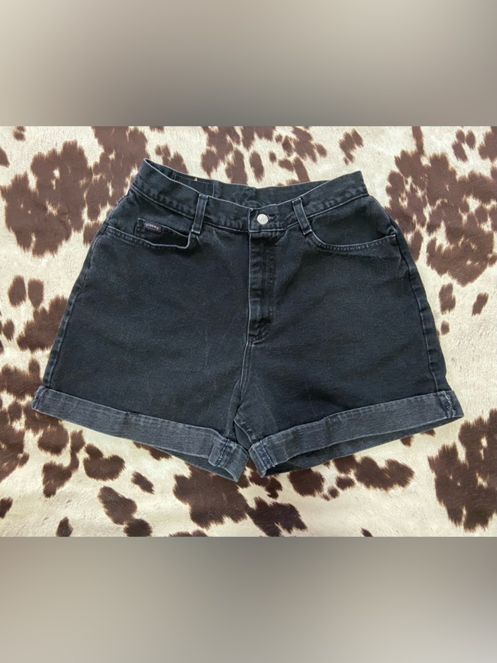 Vintage Riders Black Denim Cuffed Shorts